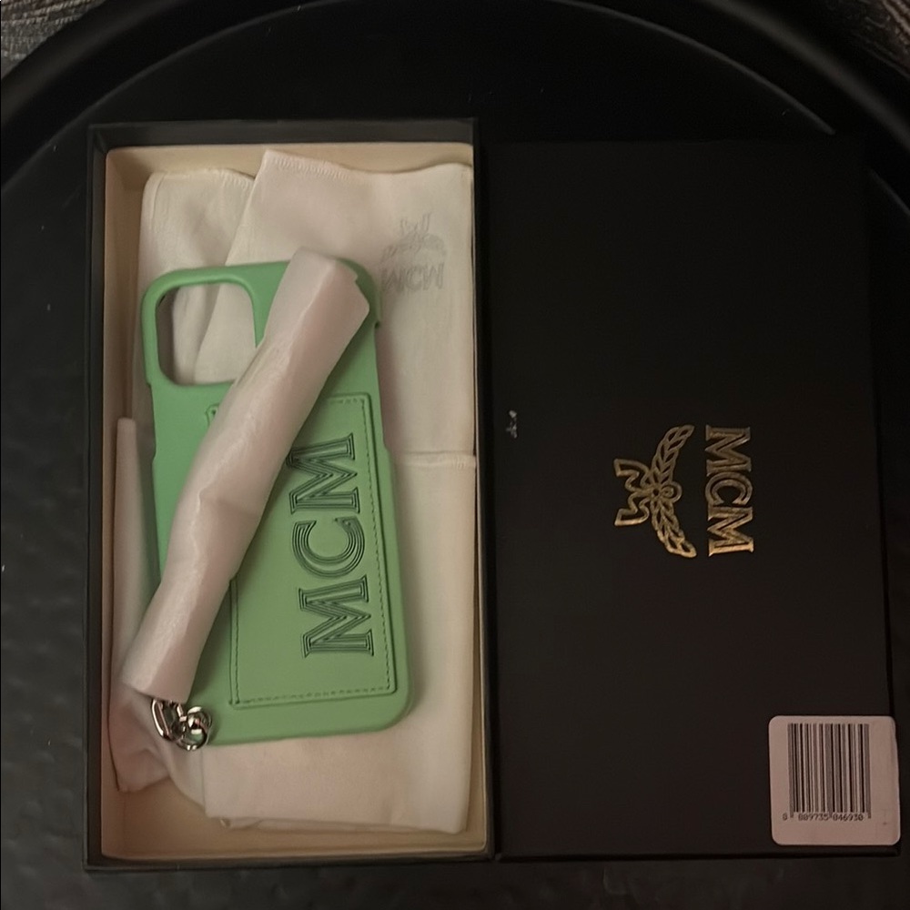 NEW, MCM Green Phone Case IPhone 12/12PRO(not pro max)